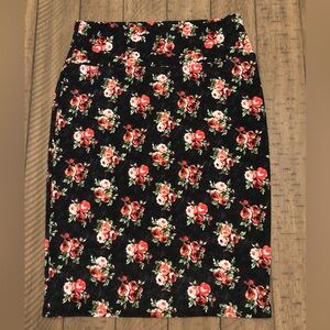 LulaRoe Vintage Rose CASSIE Skirt L NWOT Rockabilly feminine flirty L cottage